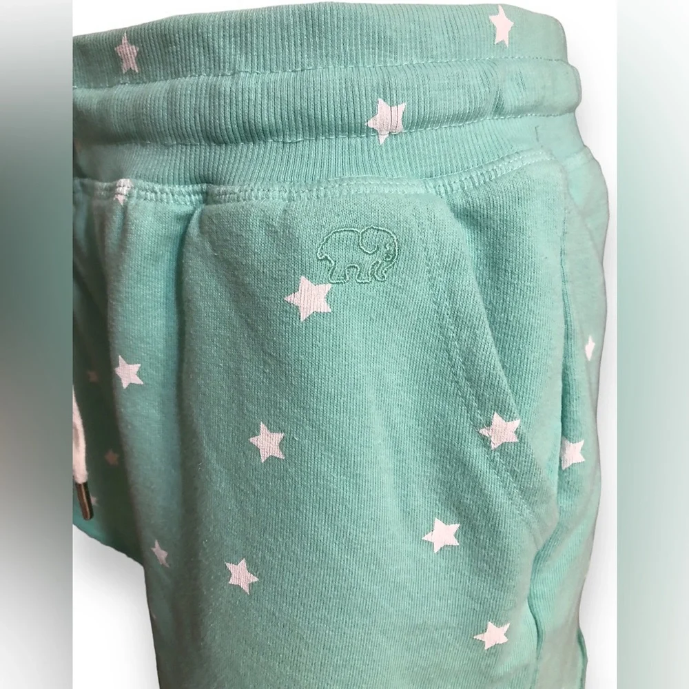 IVORY ELLA Pull On Drawstring Cutoff Shorts Star Pattern